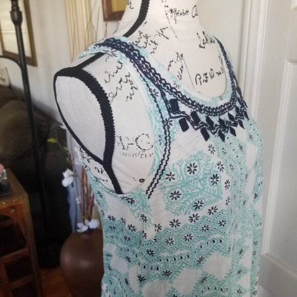 Lucky Brand Sleeveless Embroidered Tank Top Sz S - Picture 5 of 9